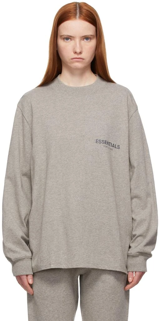 商品Essentials|Grey Logo Long Sleeve T-Shirt,价格¥391,第1张图片