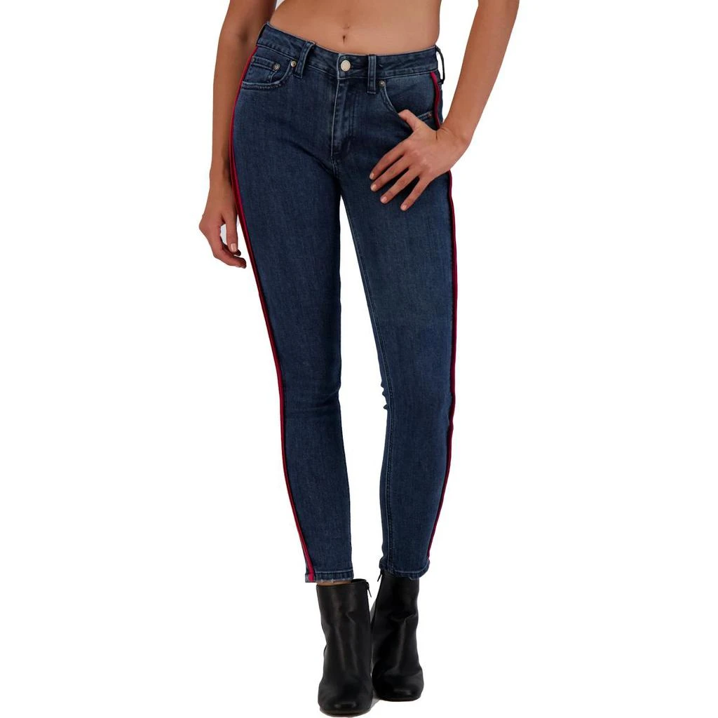 商品Just Black|Just Black Women's Dark Rinse High Rise Striped Ankle Crop Skinny Jeans,价格¥39,第2张图片详细描述