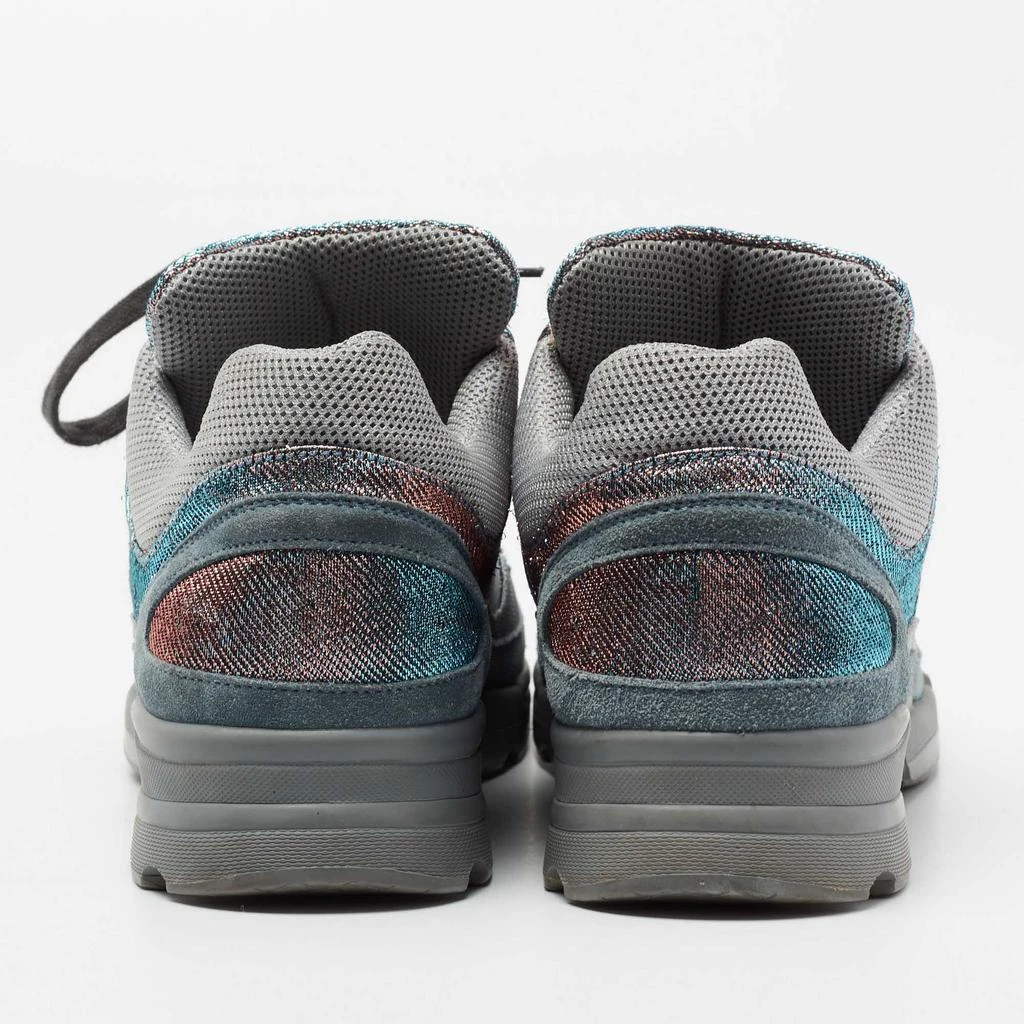 商品[二手商品] Chanel|Chanel Grey/Two-Tone Mesh and Lurex Fabric CC Low Top Sneakers Size 40,价格¥4781,第5张图片详细描述