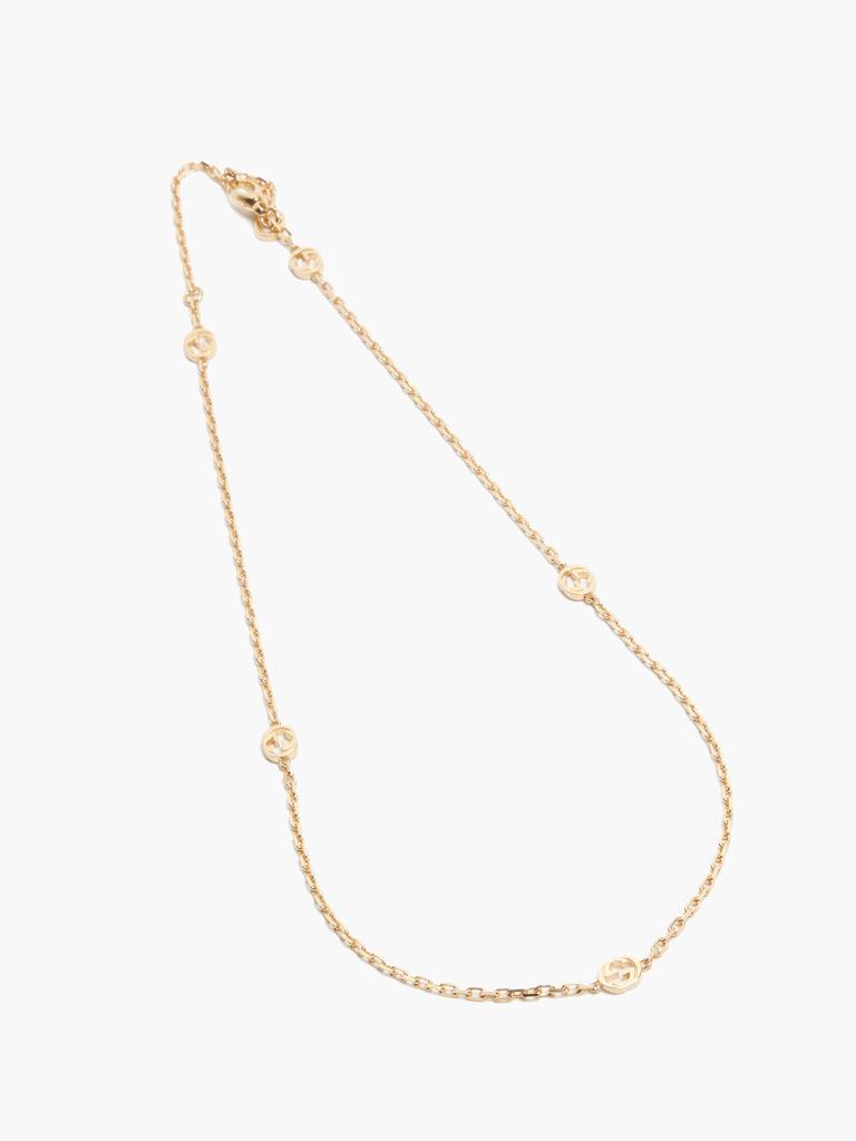 GG-logo 18kt gold chain necklace商品第3张图片规格展示