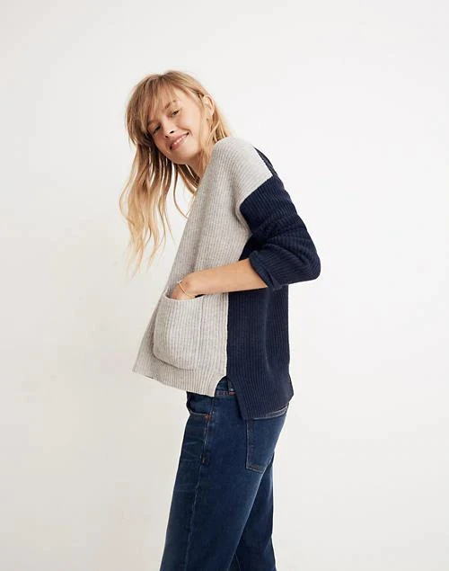 商品Madewell|Patch Pocket Pullover Sweater in Colorblock 毛衣,价格¥436,第1张图片