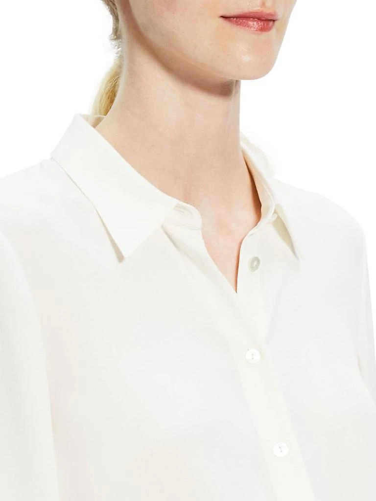Silk Button-Down Tie-Waist Shirt 商品