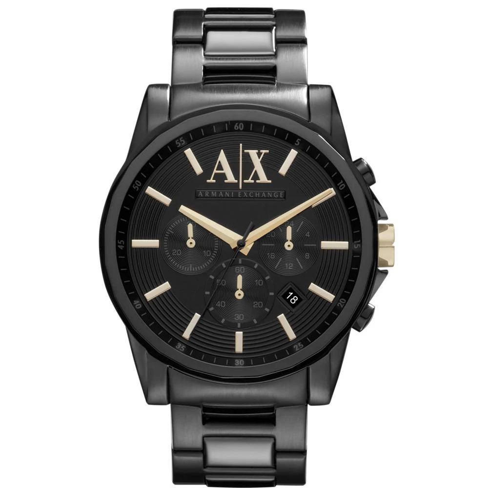 商品Armani Exchange|AX Men's Black Stainless Steel Bracelet Watch 45mm,价格¥1236,第1张图片