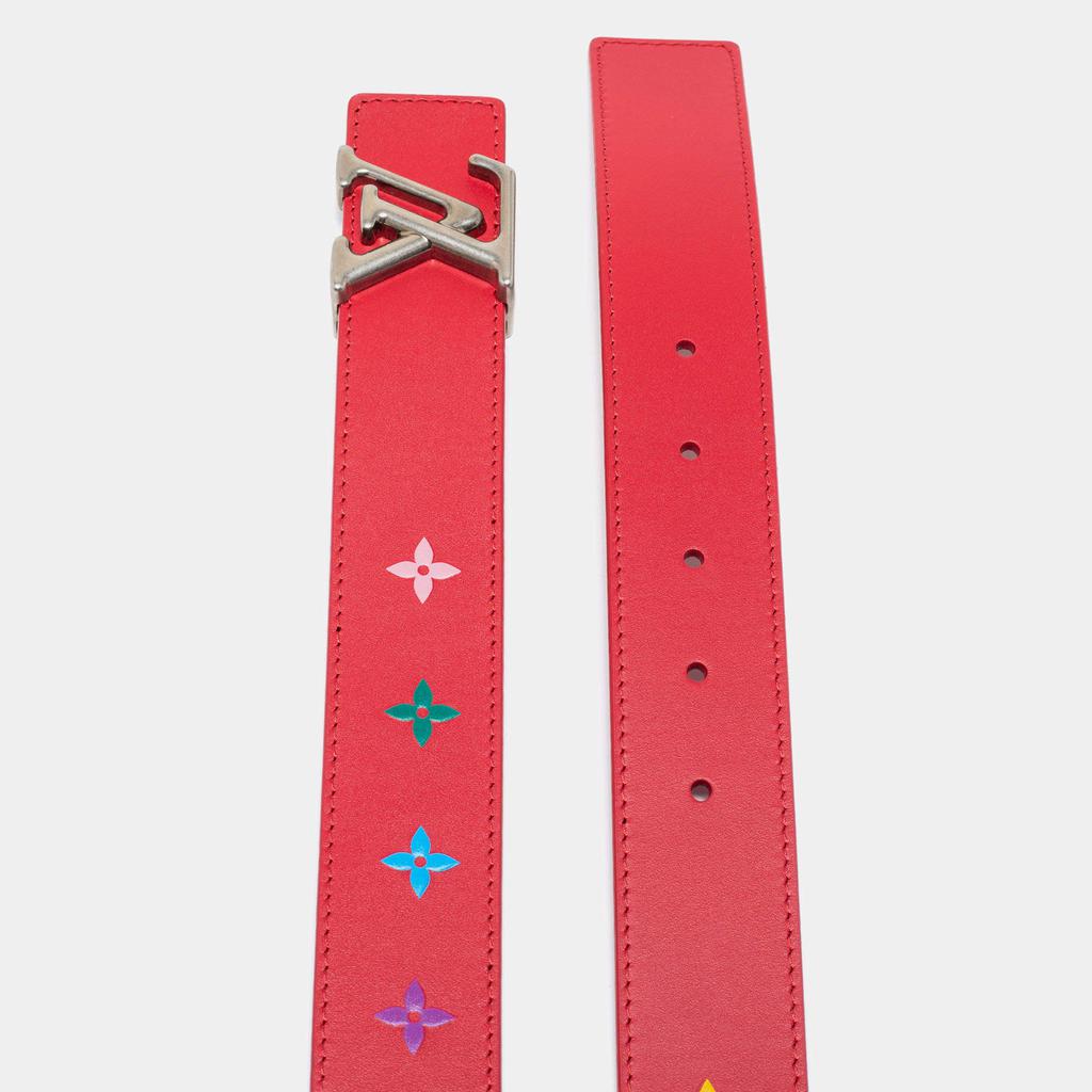 Louis Vuitton Red Leather New Wave Belt 85CM商品第3张图片规格展示