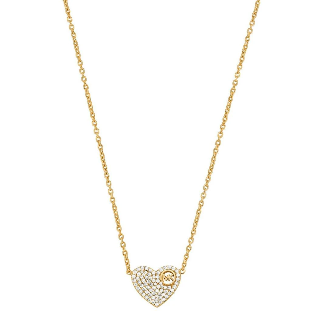 商品Michael Kors|Michael Kors Gold Plated Sterling Silver Pavé Logo Charm Necklace,价格¥329,第1张图片