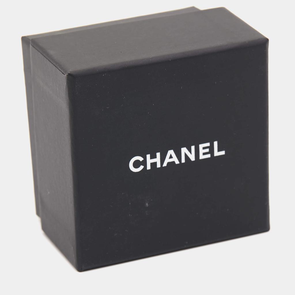 Chanel Silver Tone Crystal CC Cocktail Ring Size EU 54商品第6张图片规格展示