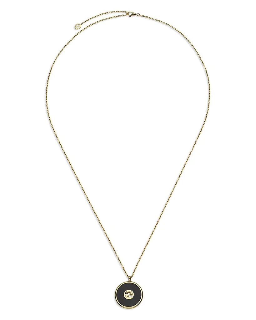 18K Yellow Gold Interlocking Diamond & Black Onyx Pendant Necklace, 27" 商品