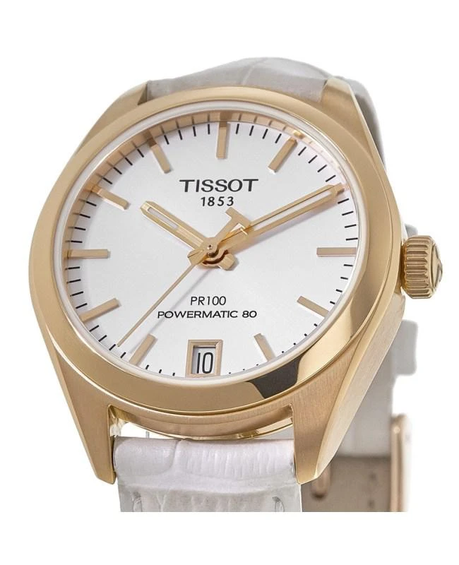 商品Tissot|Tissot PR 100 Powermatic Silver Dial Leather Strap  Women's Watch T101.207.36.031.00,价格¥1868,第3张图片详细描述