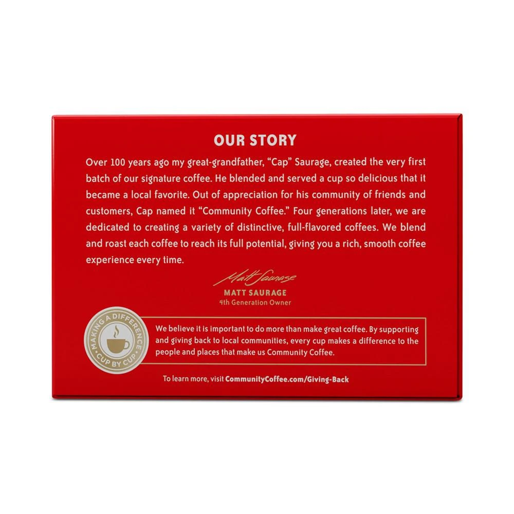 商品Community Coffee|100% Colombia Altura Medium-Dark Roast Single Serve Pods, Keurig K-Cup Brewer Compatible, 72 Ct,价格¥560,第5张图片详细描述