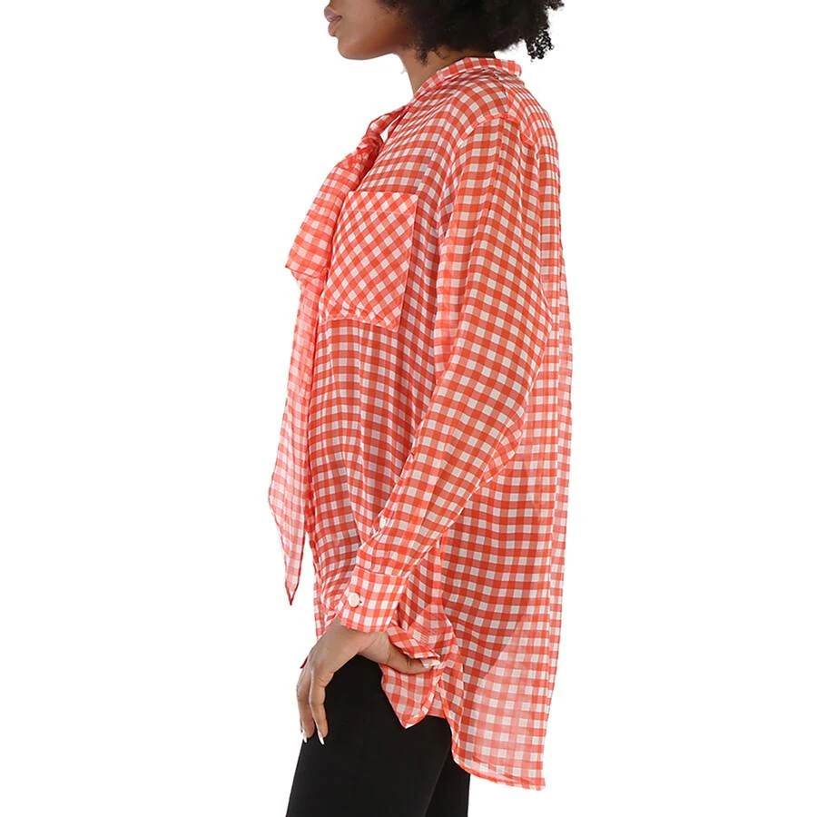 商品Burberry|Gingham Silk Chiffon Pussy-bow Blouse,价格¥966,第2张图片详细描述
