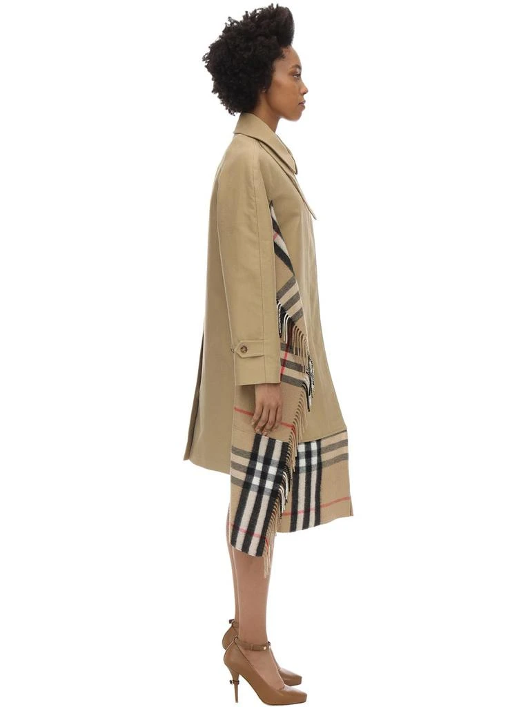 商品Burberry|Cotton Canvas Trench Coat W/check Scarf,价格¥14486,第3张图片详细描述