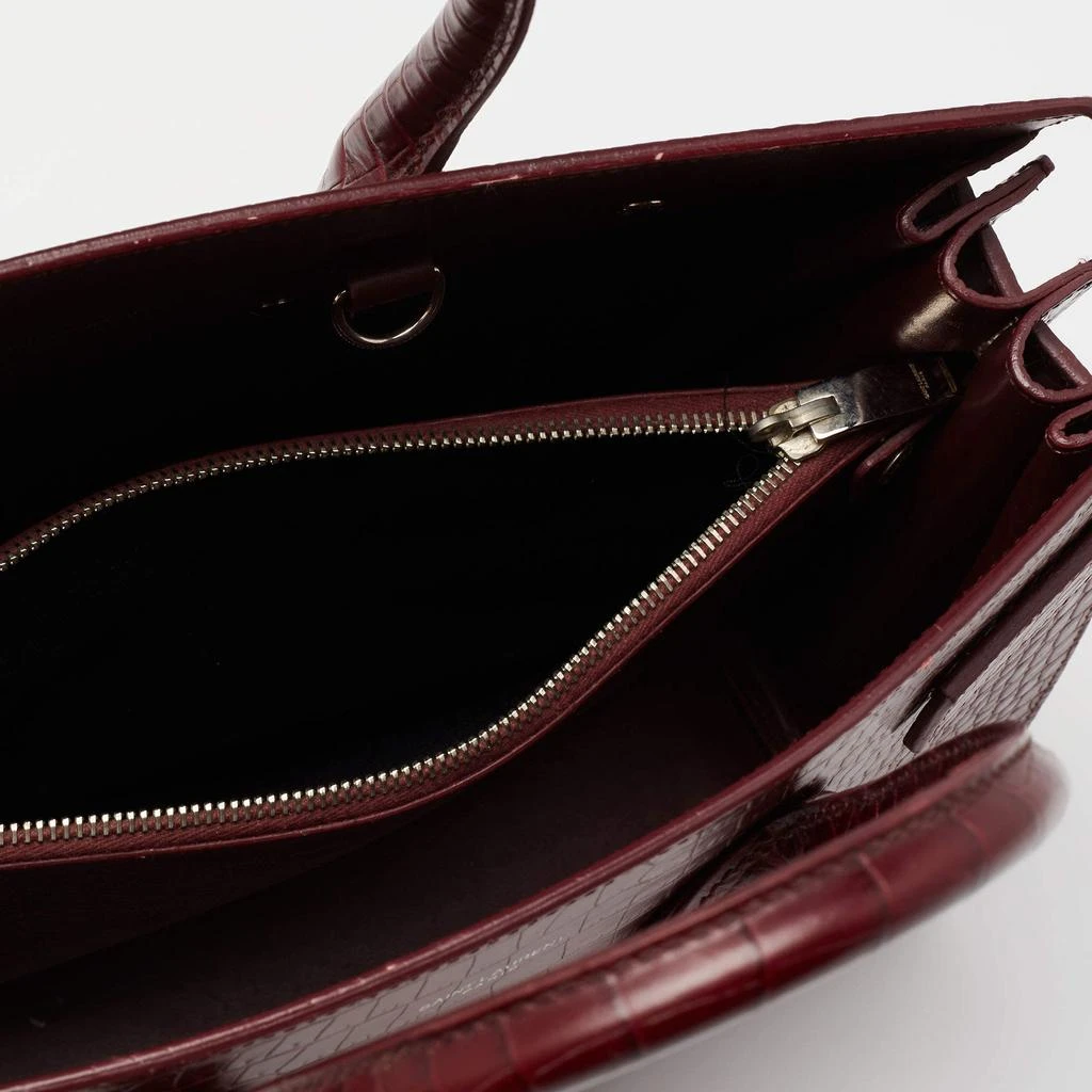 Saint Laurent Burgundy Croc Embossed Leather Small Sac De Jour Tote 商品