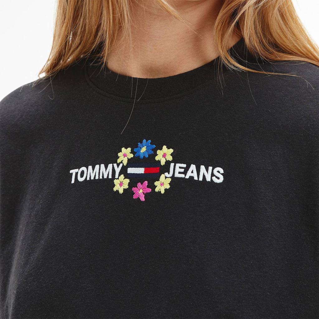 商品Tommy Hilfiger|Tommy Jeans Women's Sustainable Crop Floral T-Shirt - Black,价格¥181,第5张图片详细描述