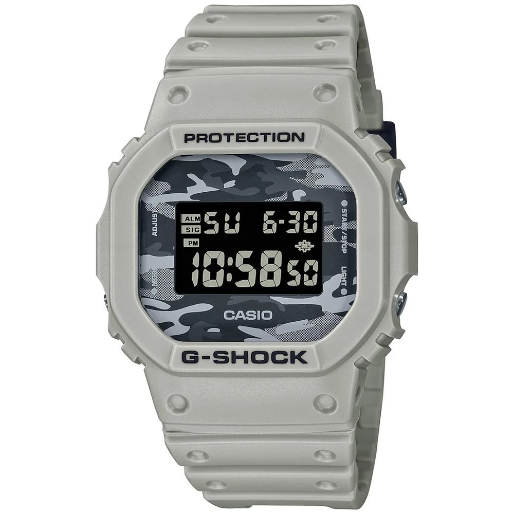 商品G-Shock|Men's Digital Khaki Resin Strap Watch 43mm DW5600CA-8,价格¥557,第1张图片