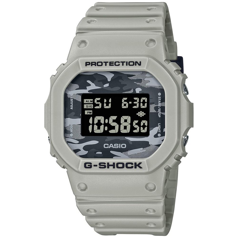 商品G-Shock|Men's Digital Khaki Resin Strap Watch 43mm DW5600CA-8,价格¥730,第1张图片