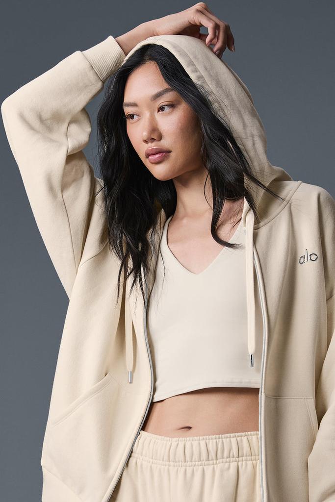 Alo Accolade Full Zip Hoodie - Oat Milk - Hoodies - Free Shipping