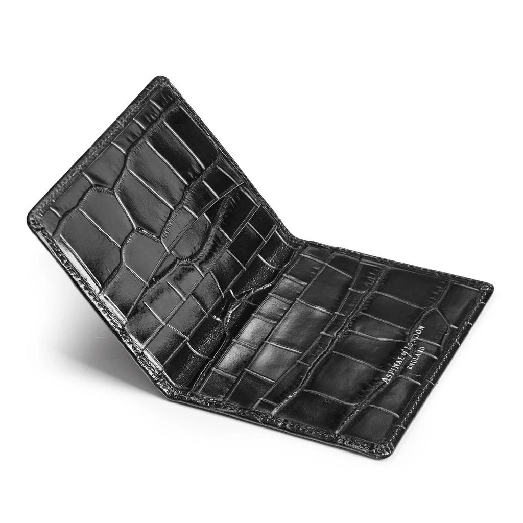 商品Aspinal of London|Double fold cc case shield black croc,价格¥766,第4张图片详细描述