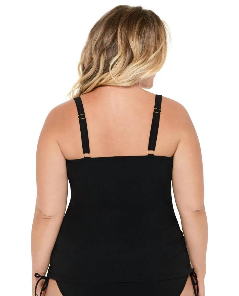 商品Christina Swimwear|Wanderlust Embroidery D-Cup Underwire Tankini Top In Chr Black,价格¥512,第2张图片详细描述