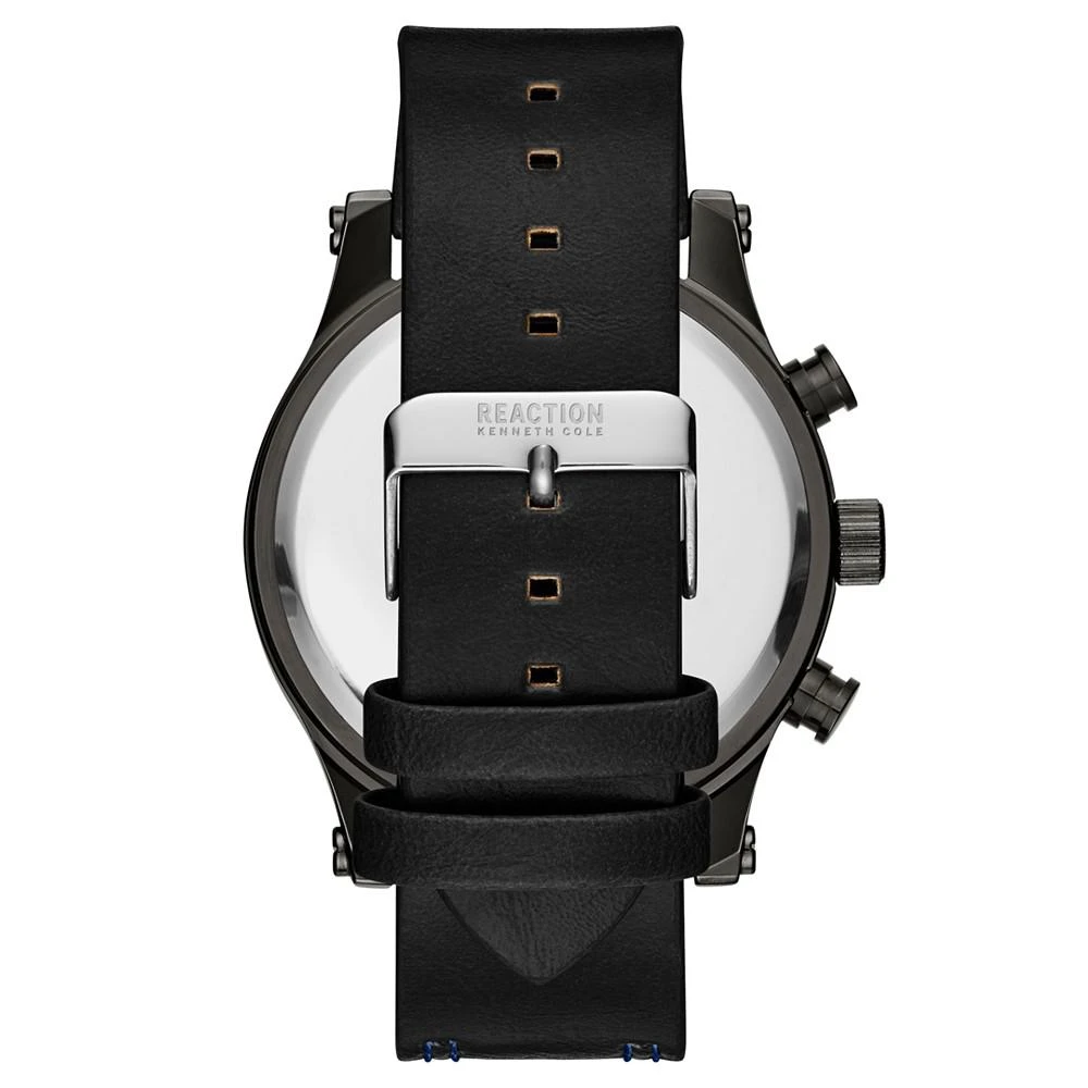 商品Kenneth Cole|Men's Black Faux Leather Strap Watch 48mm,价格¥486,第3张图片详细描述