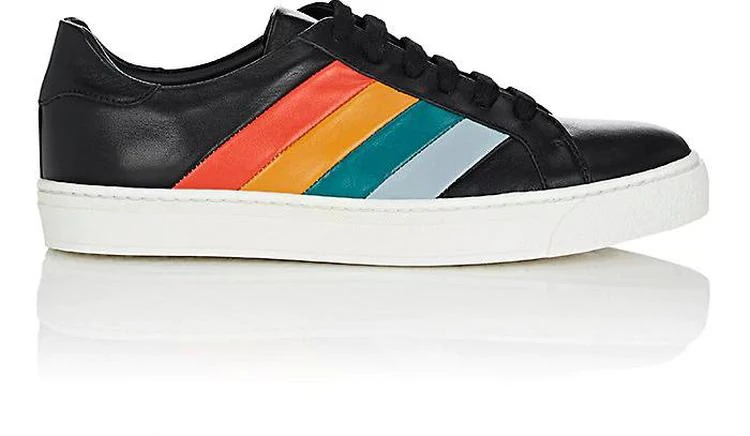 商品Anya Hindmarch|Stripe-Embossed Leather Sneakers,价格¥2002,第1张图片