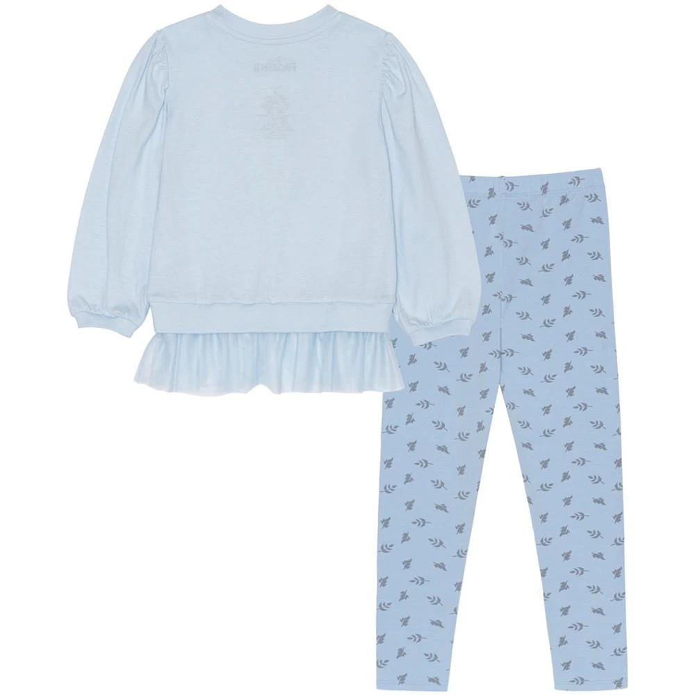 商品Disney|Little Girls Elsa Long Sleeve Mesh Peplum Top with Leggings Set,价格¥217,第2张图片详细描述