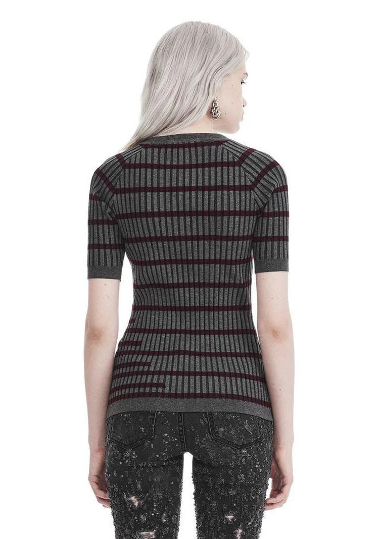 商品Alexander Wang|STRIPE INTARSIA SHORT SLEEVE SWEATER,价格¥1091,第2张图片详细描述