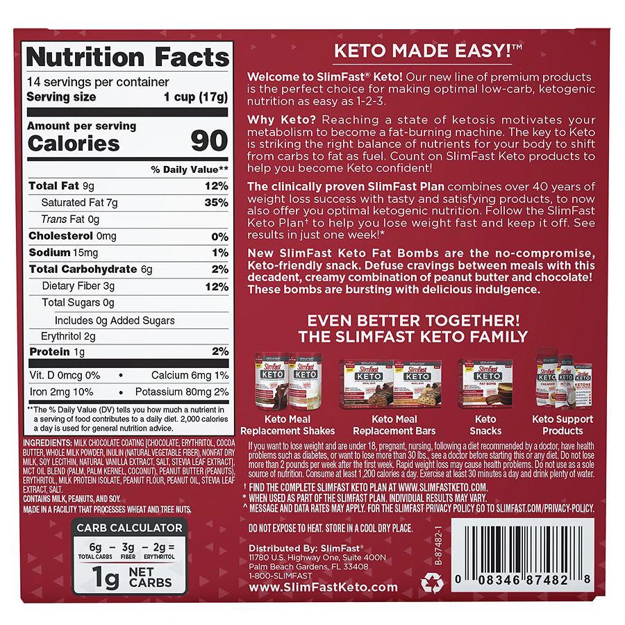 商品SlimFast|SlimFast Keto 花生酱点心,价格¥137,第2张图片详细描述