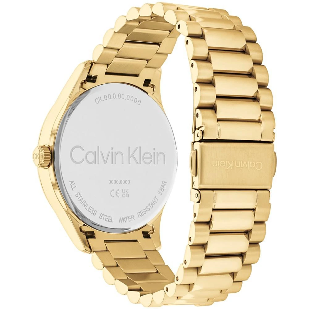 商品Calvin Klein|Unisex 3-Hand Gold-Tone Stainless Steel Bracelet Watch 40mm,价格¥996,第3张图片详细描述