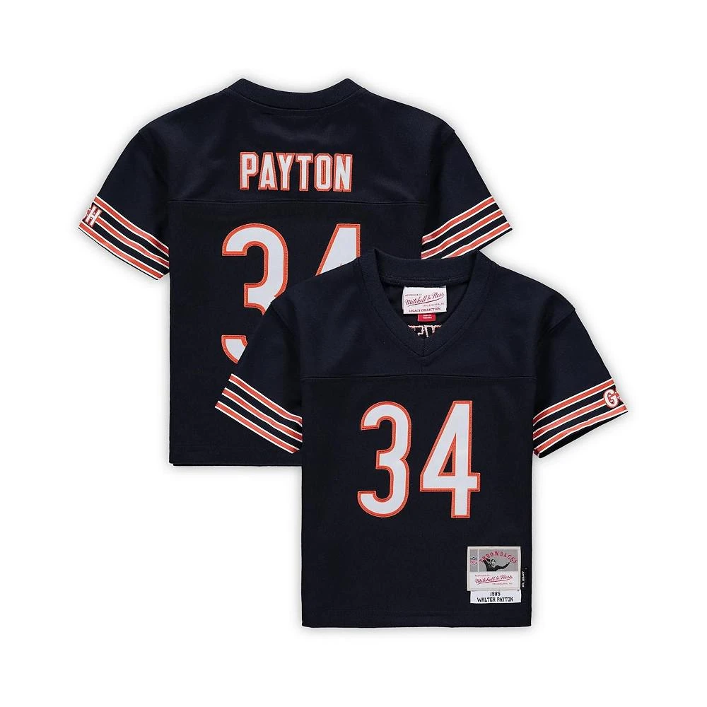 商品Mitchell & Ness|Toddler Boys and Girls Walter Payton Navy Chicago Bears 1985 Retired Legacy Jersey,价格¥601,第1张图片