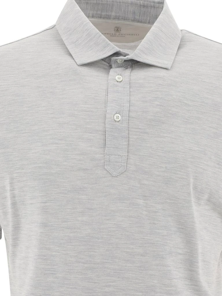 商品Brunello Cucinelli|Faux-Layering Polo Shirts Grey,价格¥2779,第3张图片详细描述
