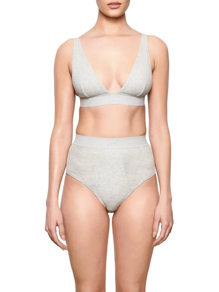 商品SKIMS|Cotton Rib Plunge Bralette,价格¥269,第2张图片详细描述