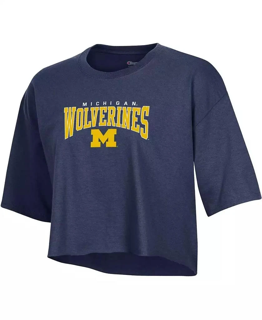 商品CHAMPION|Women's Heather Navy Michigan Wolverines Boyfriend Cropped T-shirt,价格¥225,第3张图片详细描述