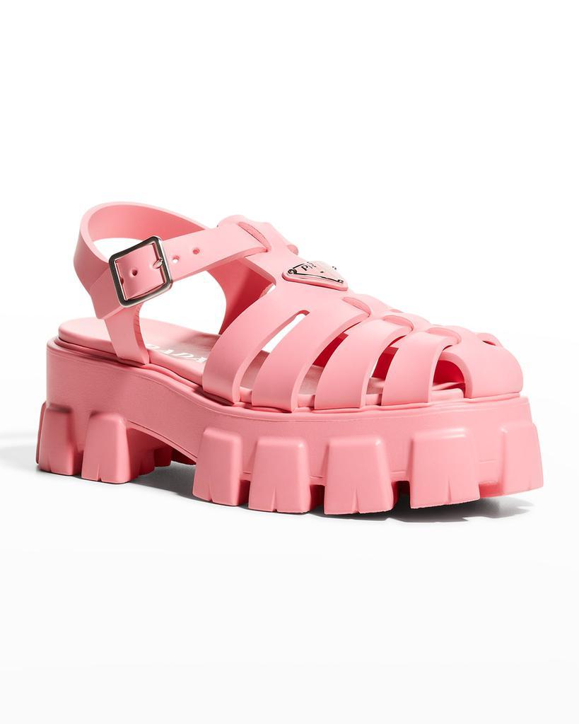 商品Prada|Rubber Logo Chunky-Sole Fisherman Sandals,价格¥6218,第4张图片详细描述