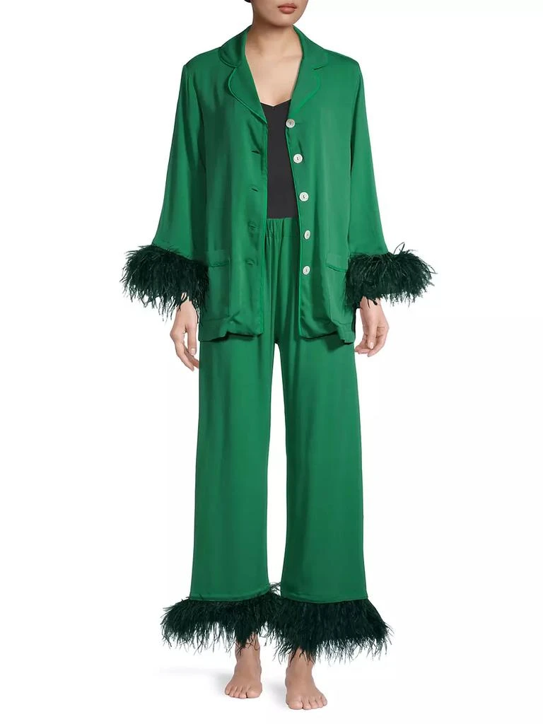 商品Sleeper|Party Feather-Embellished Pajama Set,价格¥1750,第2张图片详细描述