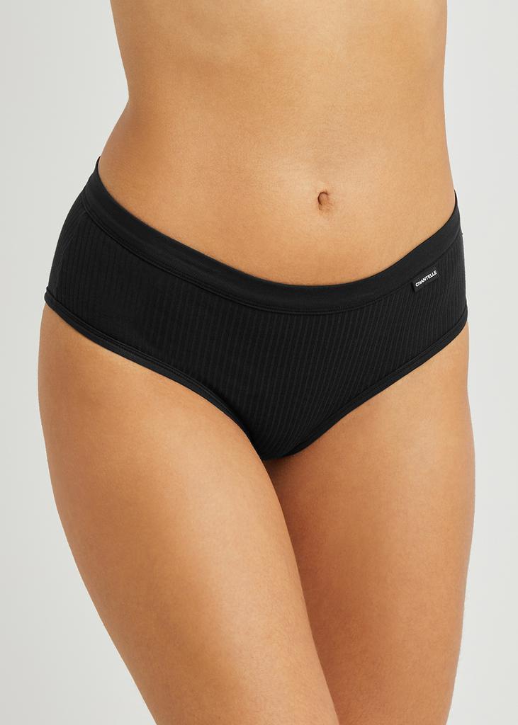 商品Chantelle|Comfort black ribbed stretch-cotton briefs,价格¥155,第4张图片详细描述