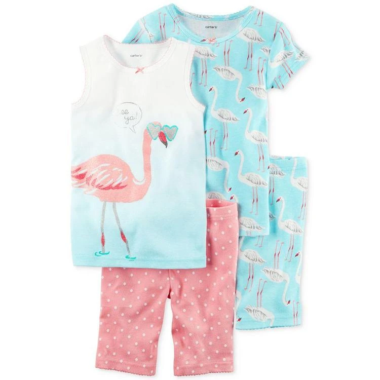 商品Carter's|4-Pc. Flamingo Cotton Pajama Set, Toddler Girls (2T-5T),价格¥94,第1张图片