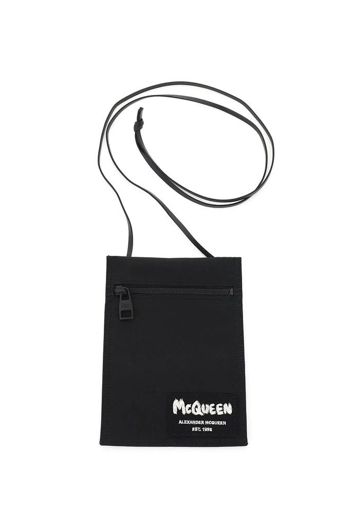 商品Alexander McQueen|CROSSBODY POUCH WITH GRAFFITI LOGO EMBROIDERY,价格¥881,第3张图片详细描述