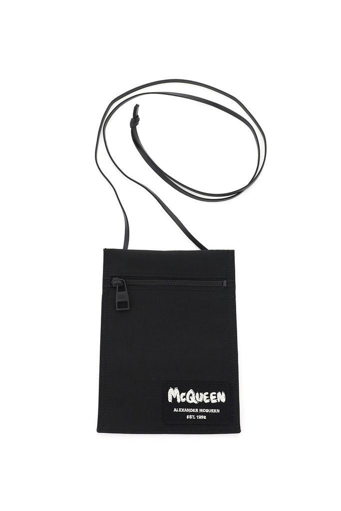 商品Alexander McQueen|CROSSBODY POUCH WITH GRAFFITI LOGO EMBROIDERY,价格¥943,第5张图片详细描述