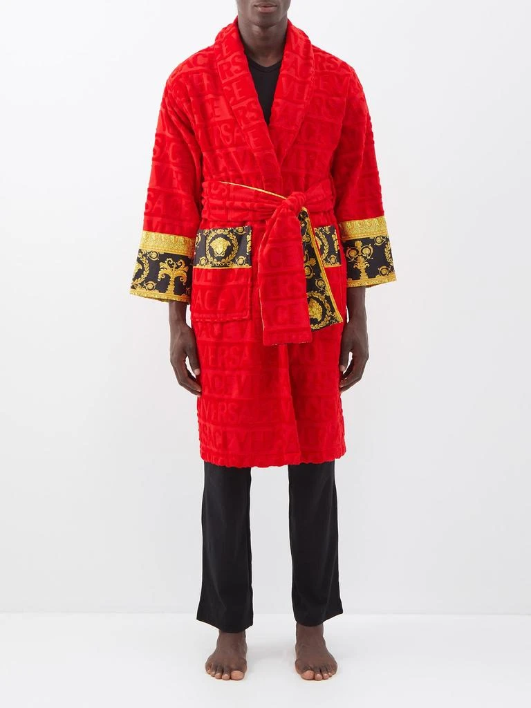 商品Versace|I Love Baroque logo-jacquard cotton bathrobe,价格¥2026,第1张图片