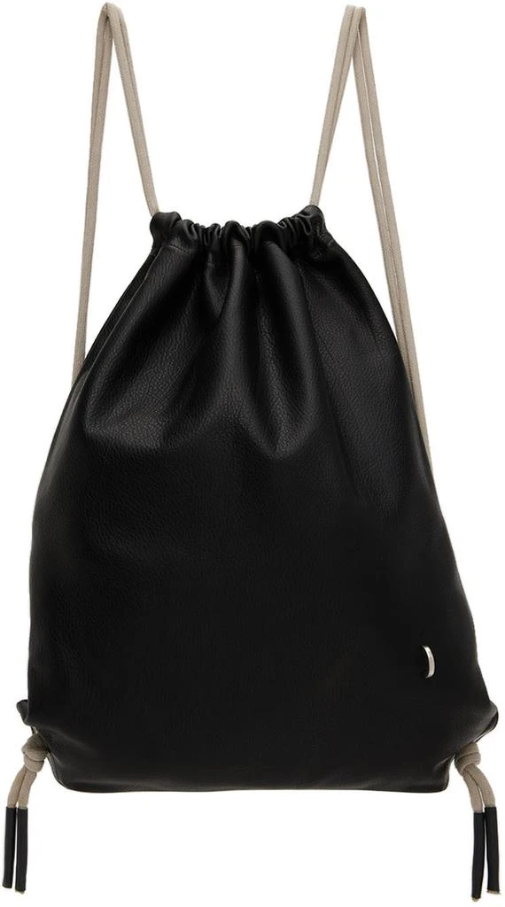 商品Rick Owens|Black Leather Drawstring Backpack,价格¥3497,第1张图片