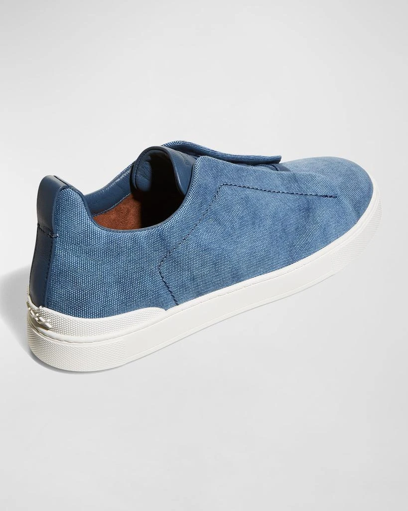 商品Zegna|Men's Canvas Slip-On Low-Top Sneakers,价格¥4901,第3张图片详细描述