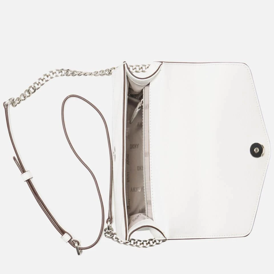 商品DKNY|DKNY Women's Elissa Small Shoulder Flap Bag - Optic White,价格¥1202,第4张图片详细描述