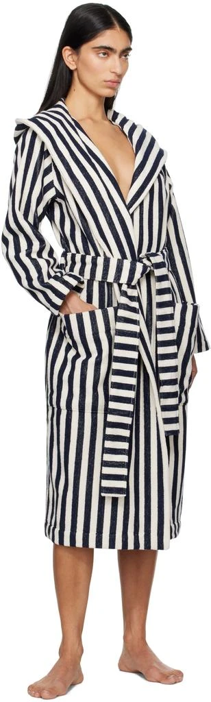 商品Tekla|Black & White Terry Hooded Bathrobe,价格¥1888,第4张图片详细描述