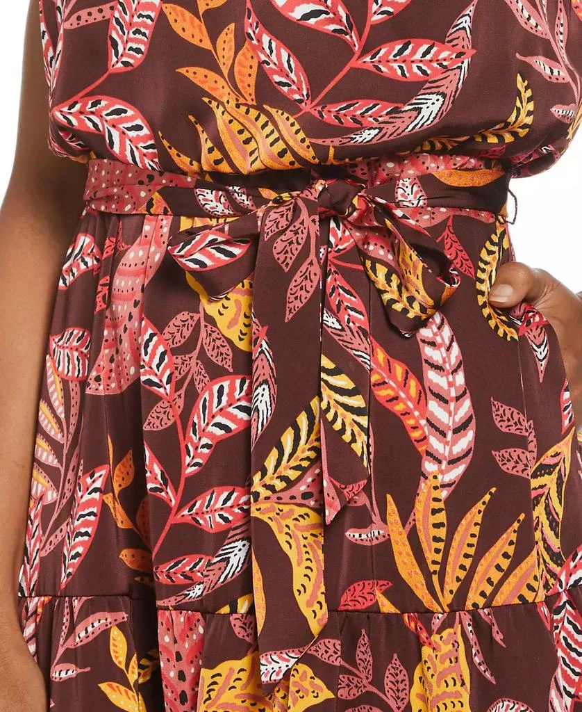 商品ELLA Rafaella|Petite Leaf Print Belted Sleeveless Dress,价格¥877,第4张图片详细描述