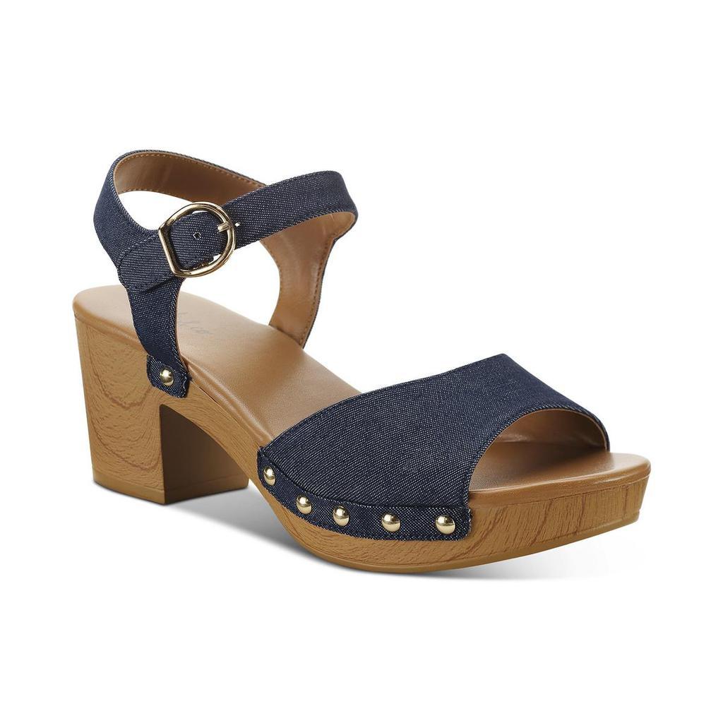 商品Style & Co|Style & Co. Womens Anddreas Faux Leather Clog Heel Sandals,价格¥74-¥111,第4张图片详细描述