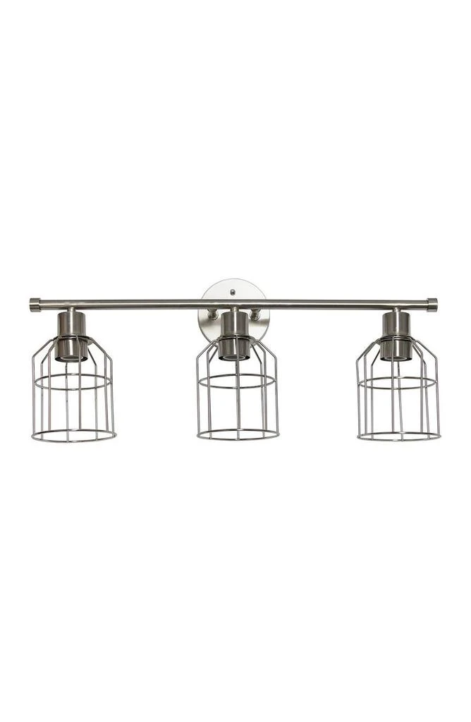3 Light Industrial Wired Vanity Light, Brushed Nickel 商品