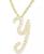 颜色: Y, Macy's | Diamond Initial Pendant Necklace (1/10 ct. t.w.) in 14k Gold Over Sterling Silver, 16" + 2" Extender