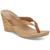 商品Style & Co | Style & Co. Womens Chicklet Faux Leather Thong Wedge Sandals颜色Coffee SM