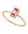 颜色: Pink, 2028 | 14K Gold-tone Rectangle Crystal Ring