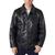 颜色: Black, Perry Ellis | Men's Zipper Leather Jacket